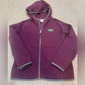 L.L. Bean Plum and Gray Zip-Up Jacket girls size 6x/7